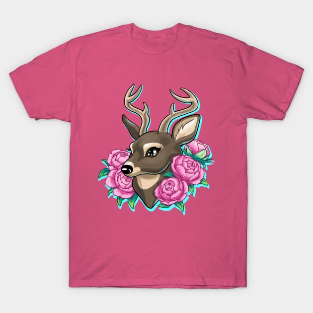 Peony Deer T-Shirt by Dire